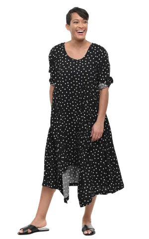 FINAL SALE CV49 Lexi Dress in Black White Seersucker Dot*