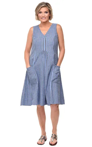 FINAL SALE CV656 Poppie Dress in Doyle Seersucker*