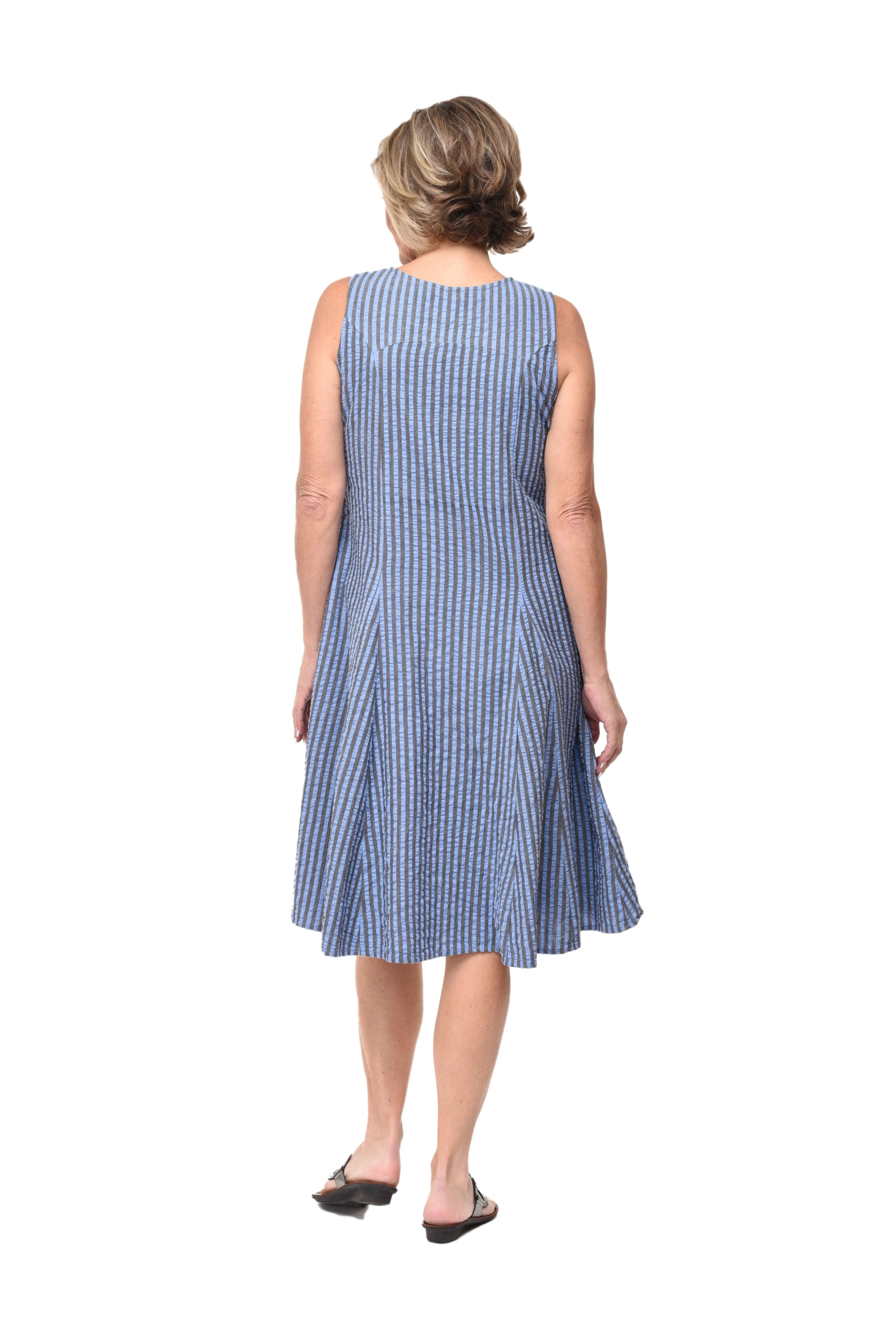 FINAL SALE CV656 Poppie Dress in Doyle Seersucker*