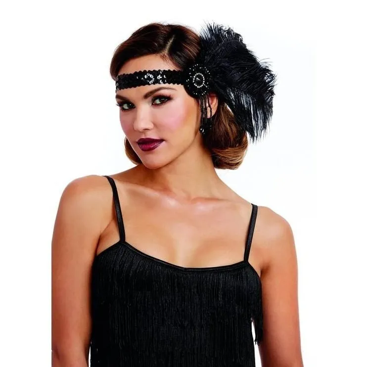 Flapper Headpiece Black