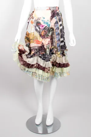 Floral Collage Print Ruffle Skirt
