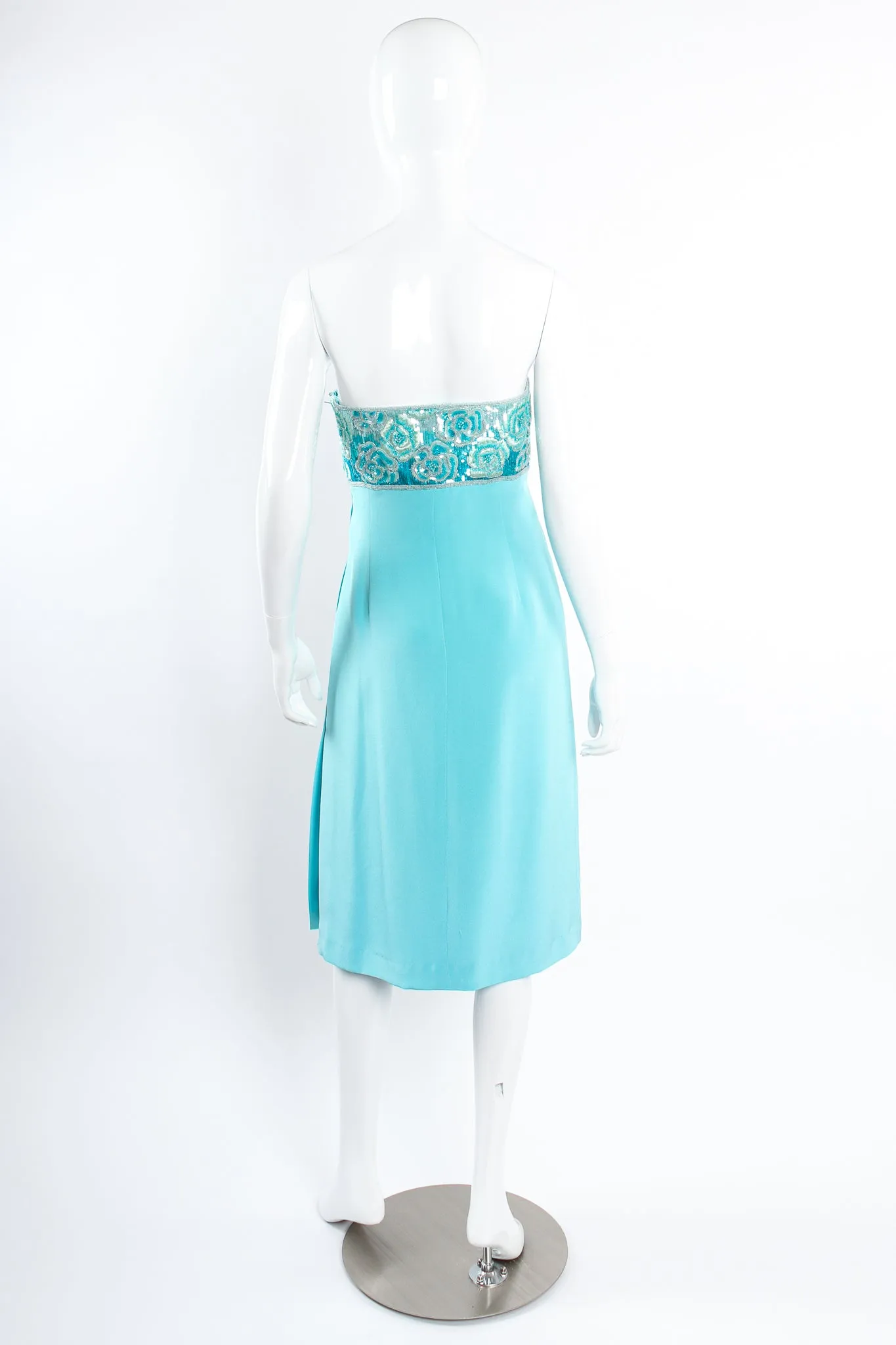 Floral Sequined Strapless Cocktail Sheath