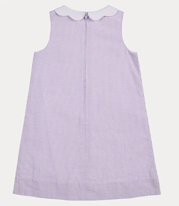 Florence Eiseman Check Seersucker Dress with Pockets and Flowers