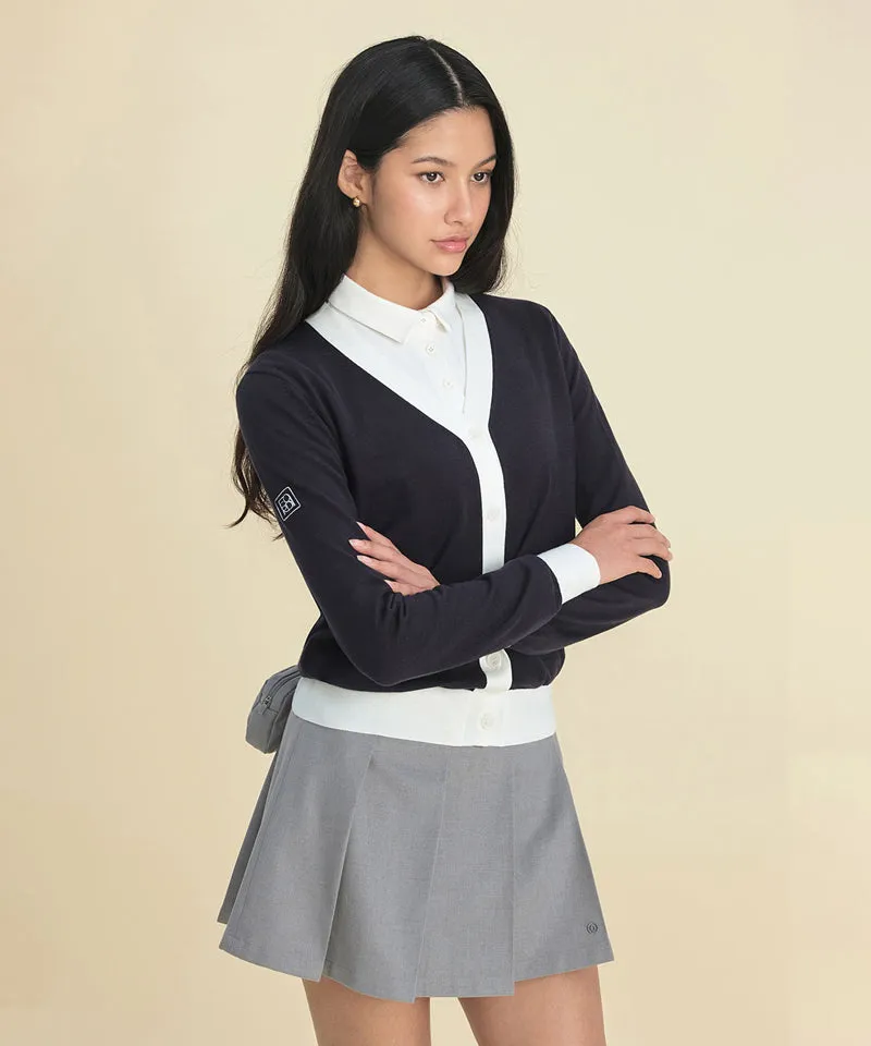 FORDI Ball Pocket Wool Pleated Skirt - Gray
