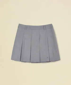 FORDI Ball Pocket Wool Pleated Skirt - Gray