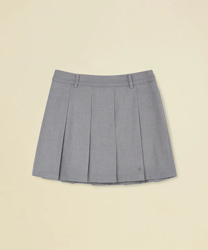 FORDI Ball Pocket Wool Pleated Skirt - Gray