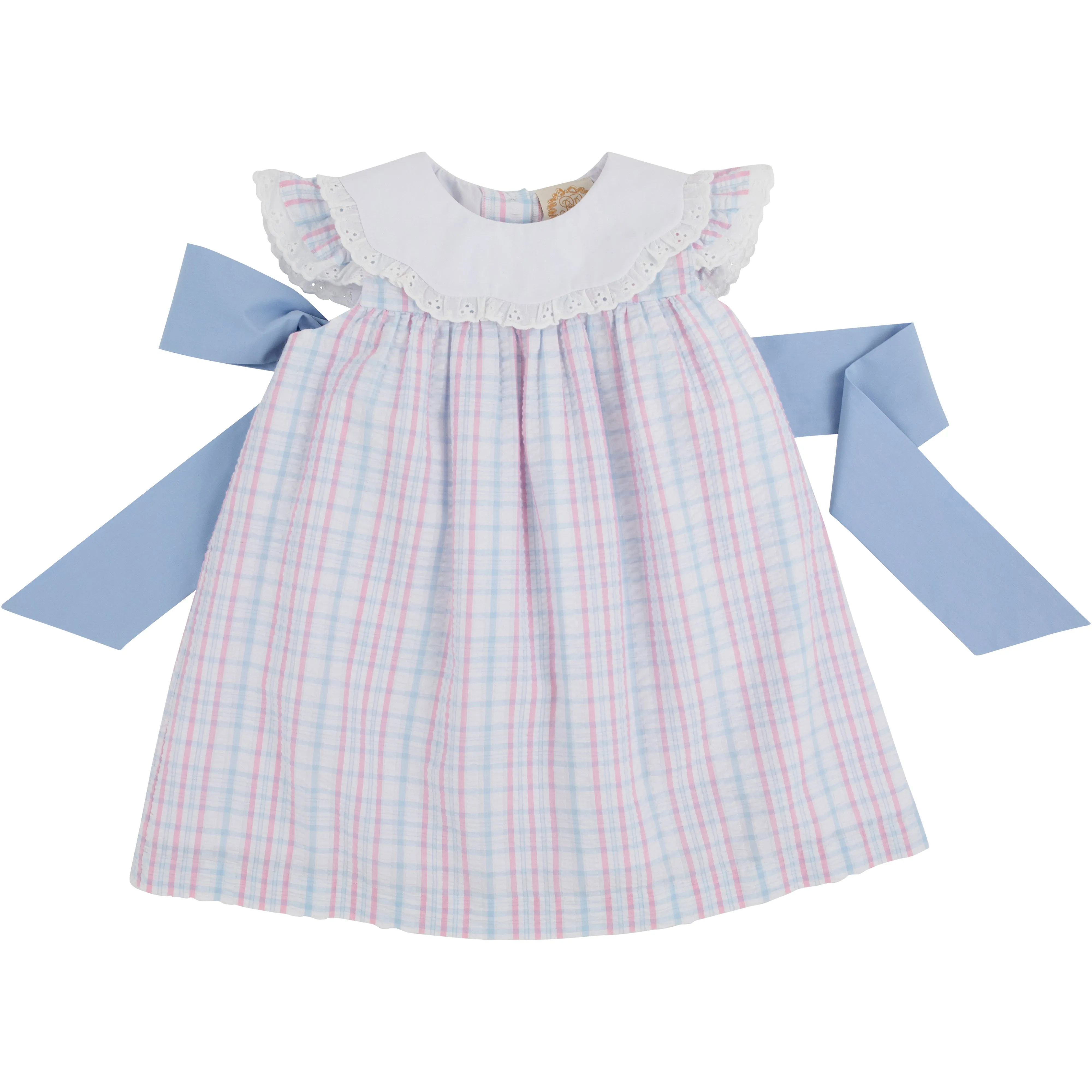 Franny Frock - Beale Street Blue and Hamptons Hot Pink Sewanee Seersucker with Worth Avenue White