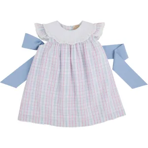 Franny Frock - Beale Street Blue and Hamptons Hot Pink Sewanee Seersucker with Worth Avenue White