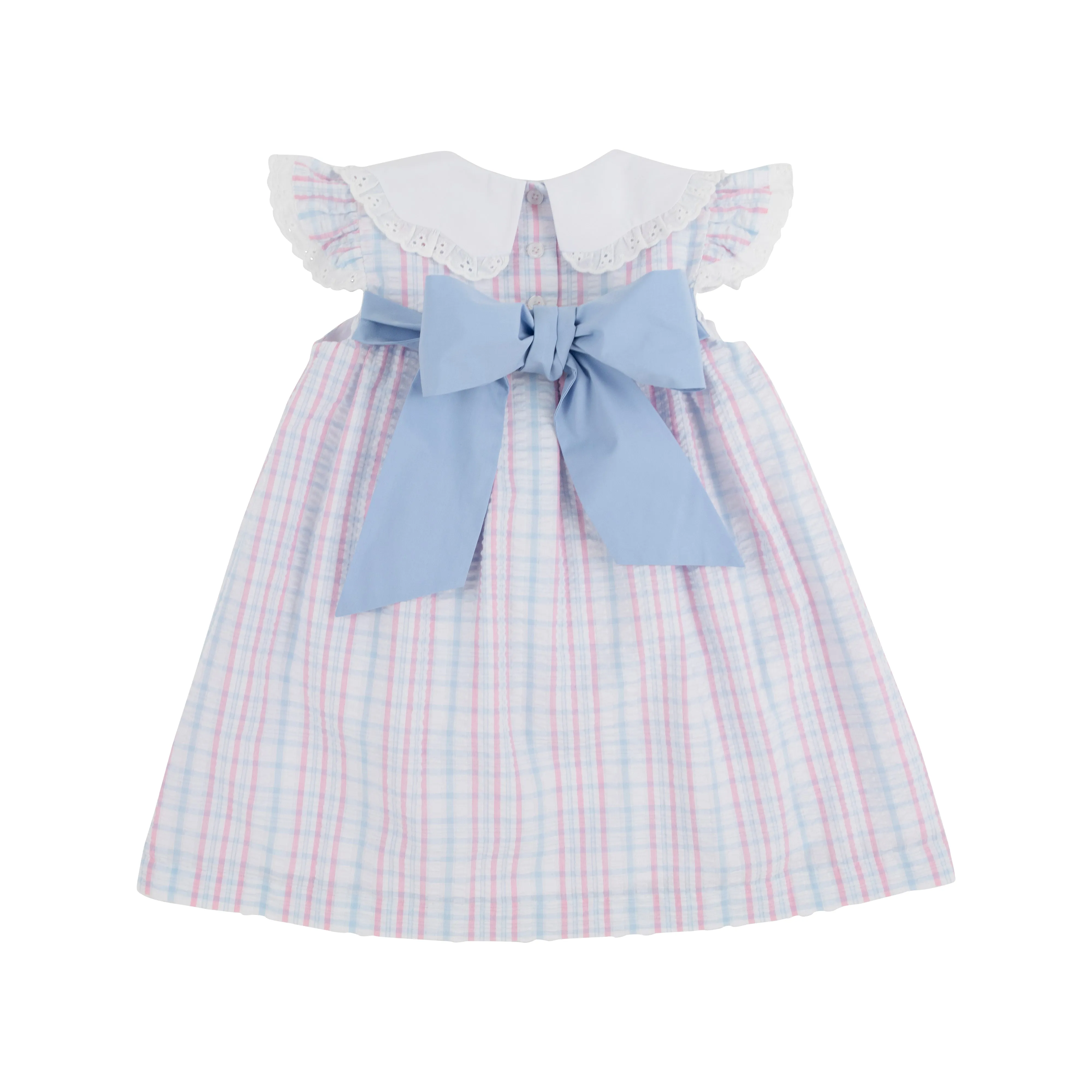 Franny Frock - Beale Street Blue and Hamptons Hot Pink Sewanee Seersucker with Worth Avenue White