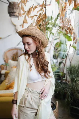 Frayed Trim Kimono - 13 colors