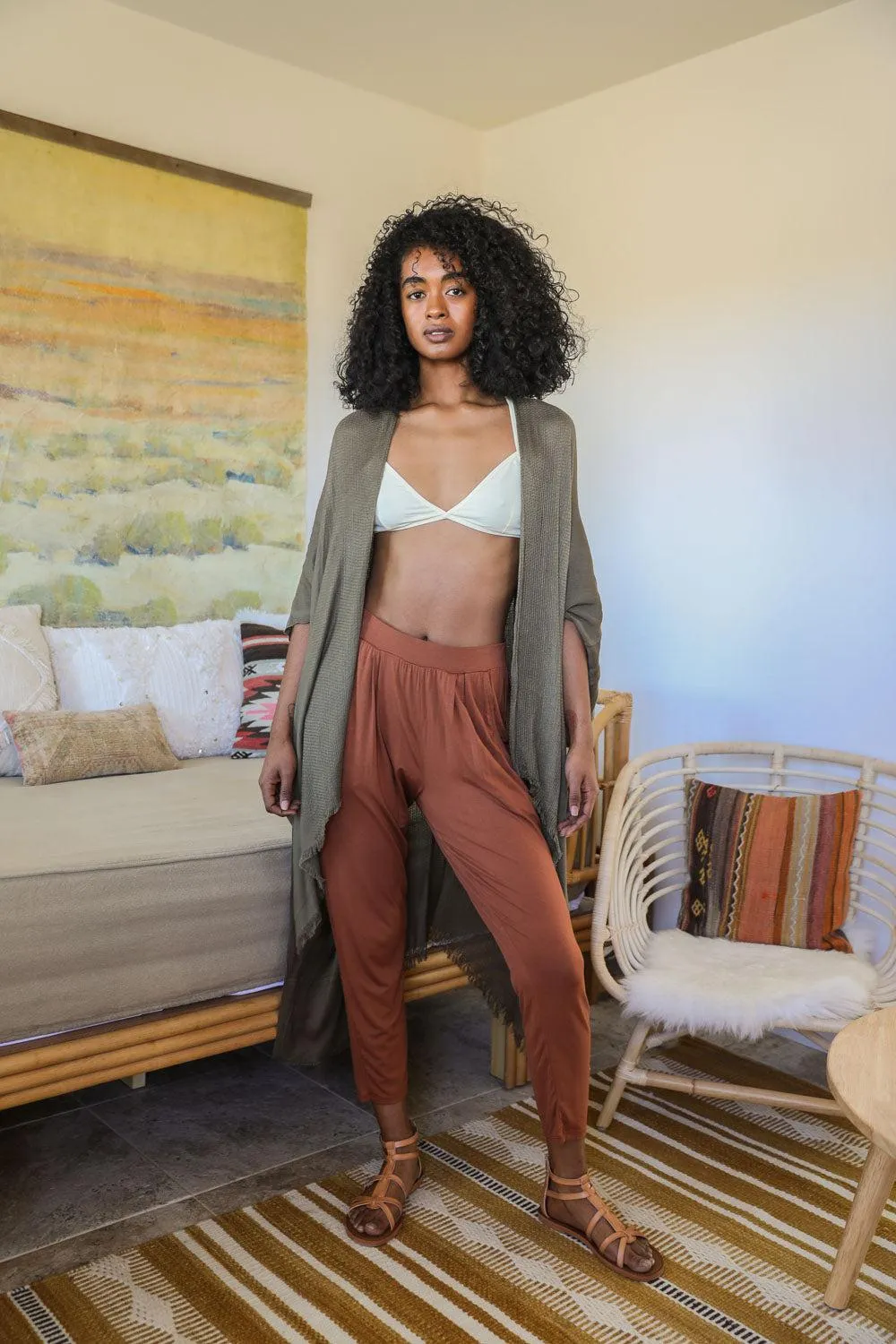 Frayed Trim Kimono - 13 colors