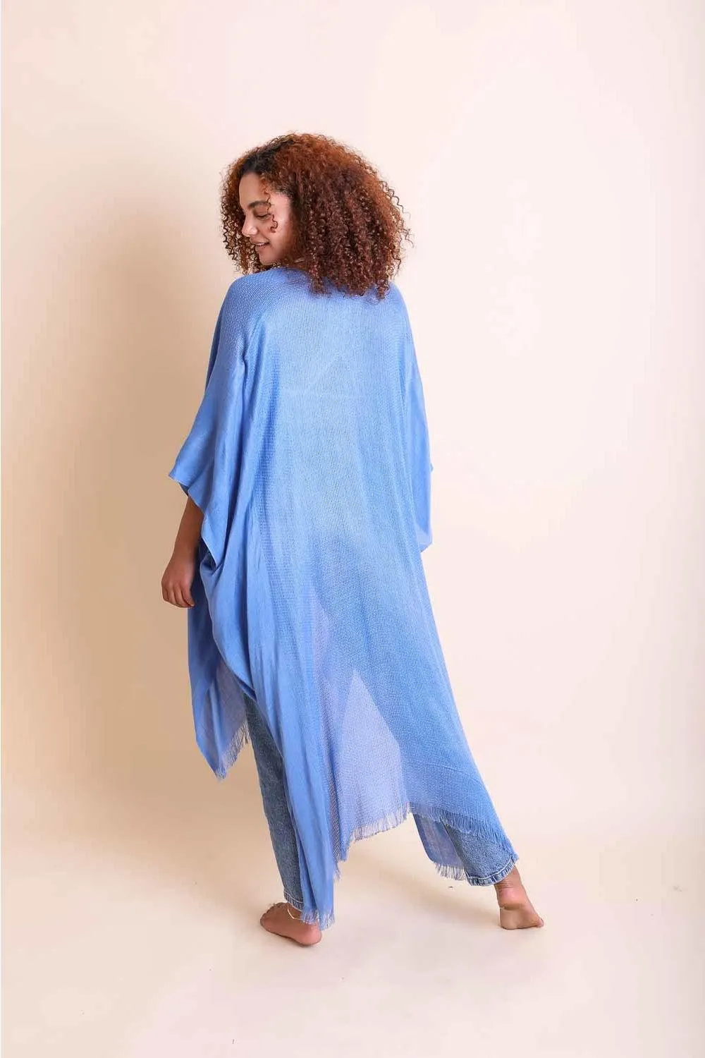Frayed Trim Kimono - 13 colors