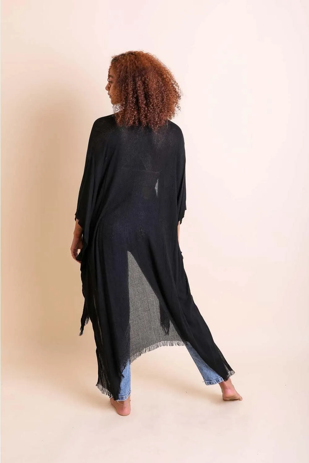 Frayed Trim Kimono - 13 colors