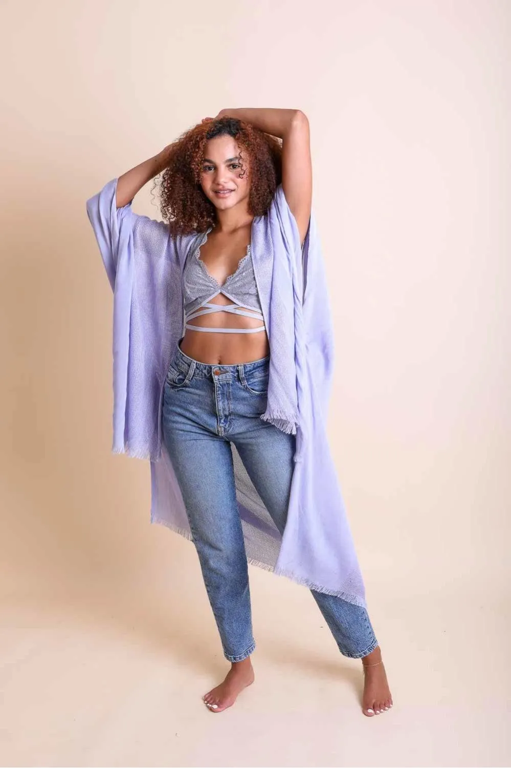 Frayed Trim Kimono - 13 colors