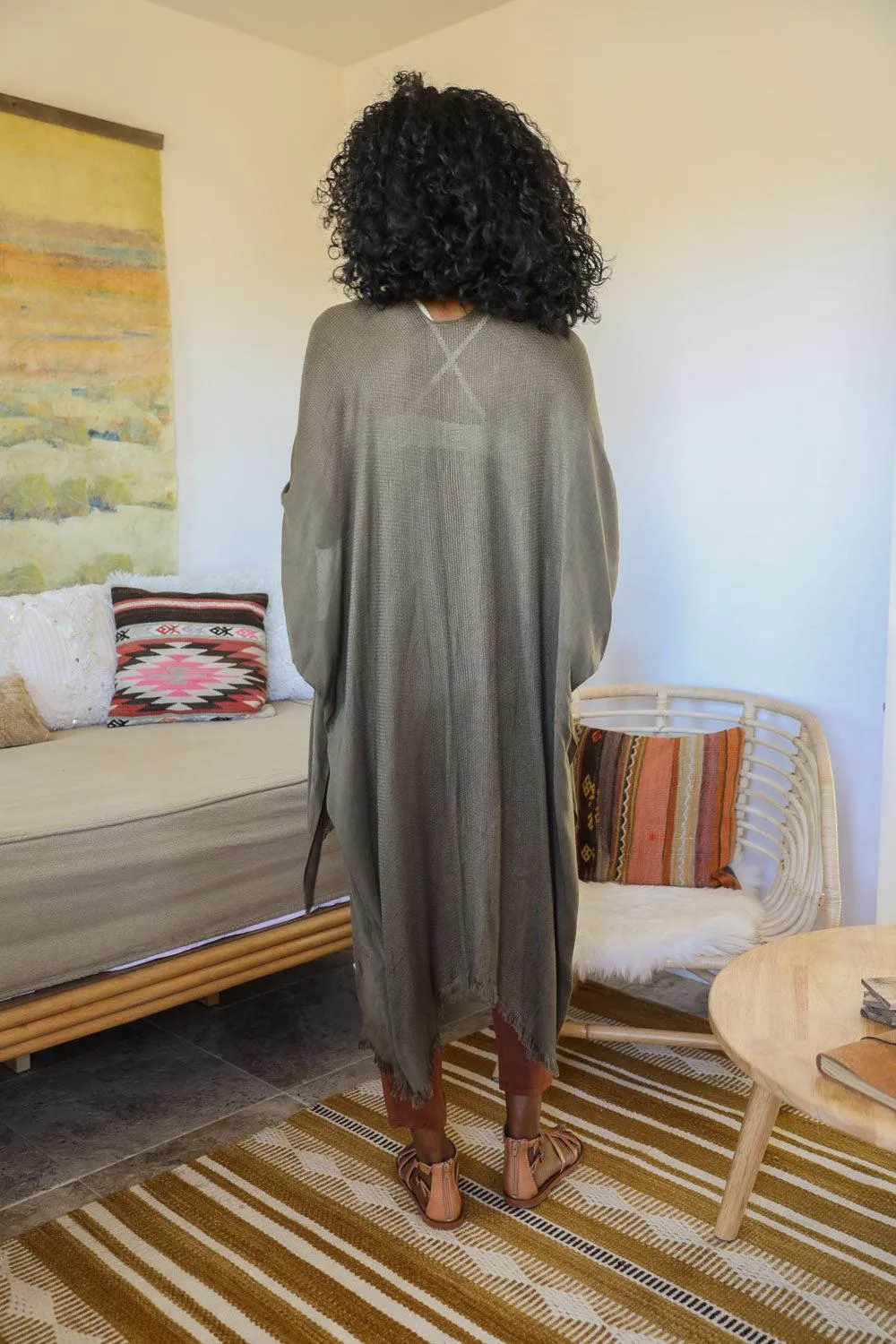 Frayed Trim Kimono - 13 colors