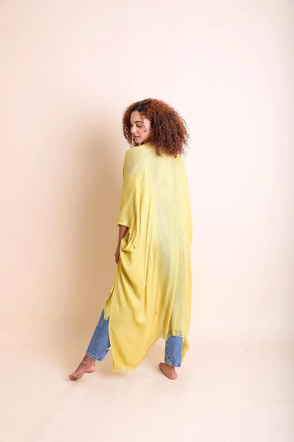 Frayed Trim Kimono - 13 colors