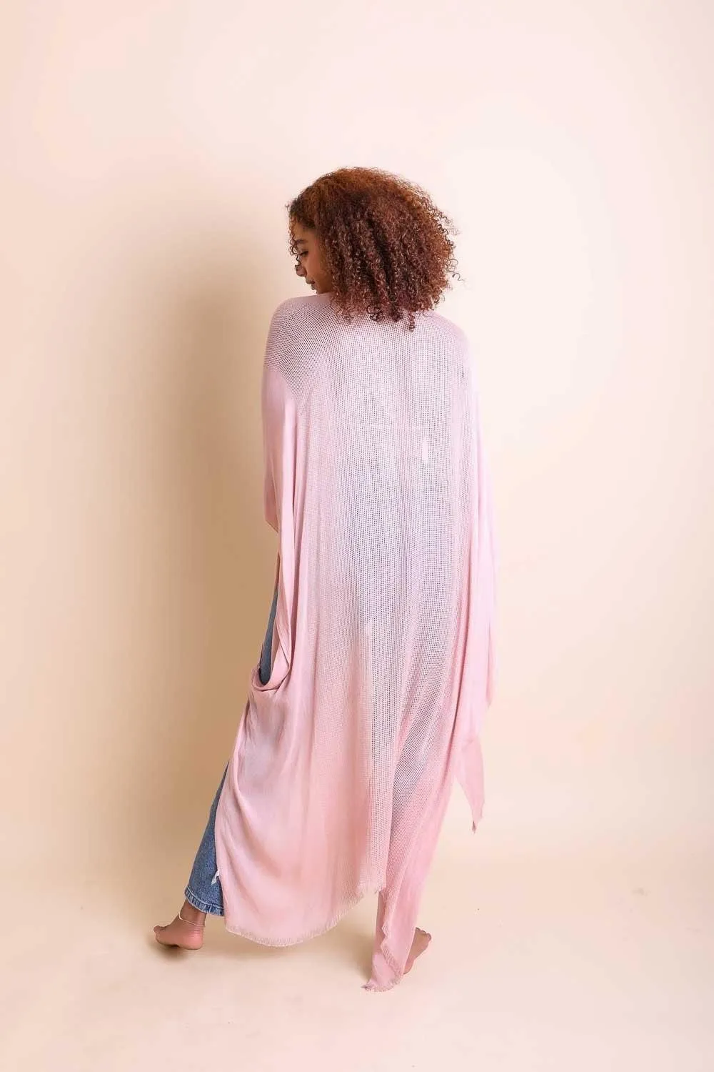Frayed Trim Kimono - 13 colors