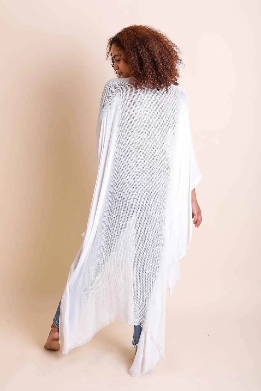 Frayed Trim Kimono - 13 colors