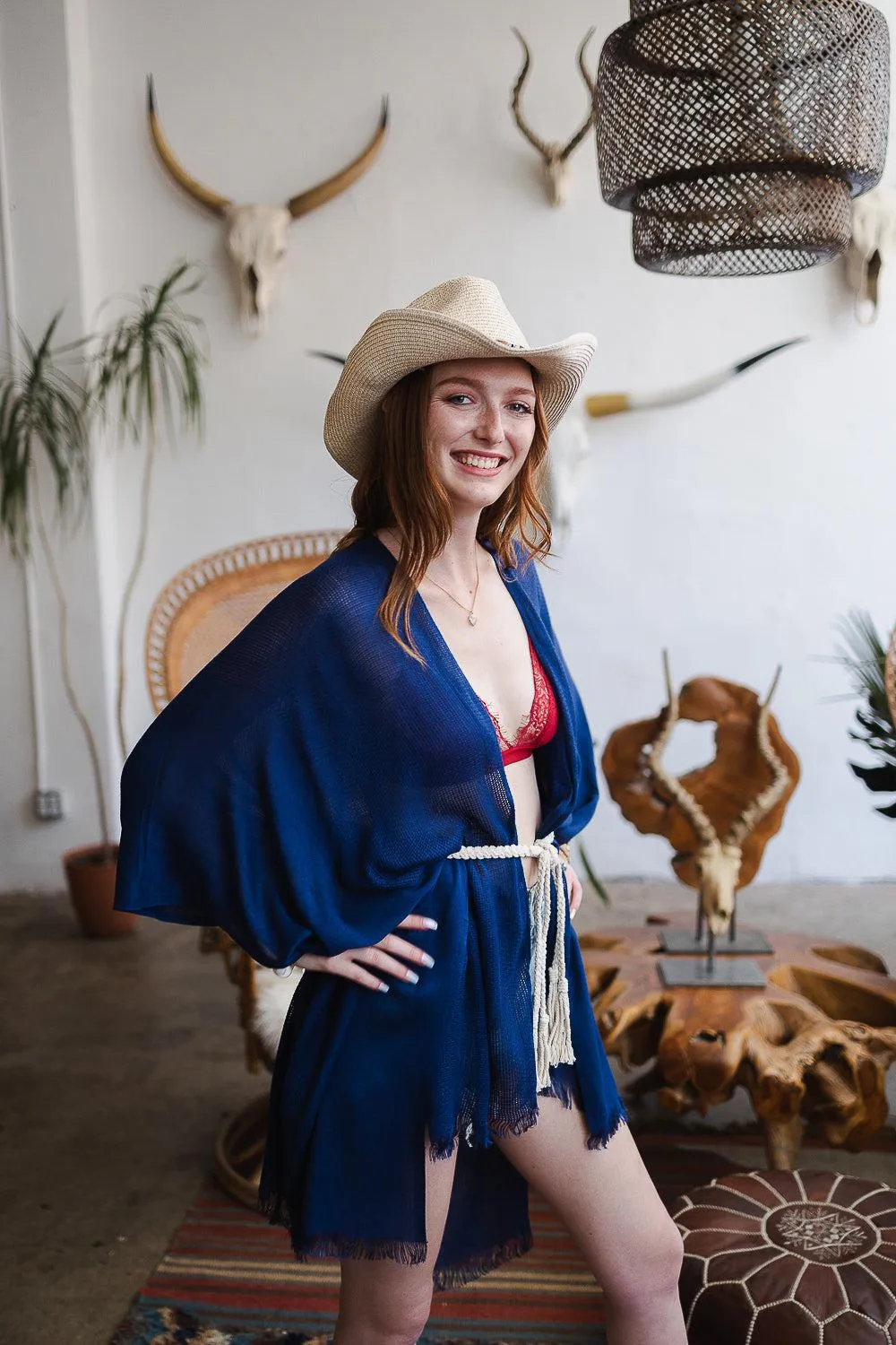 Frayed Trim Kimono - 13 colors