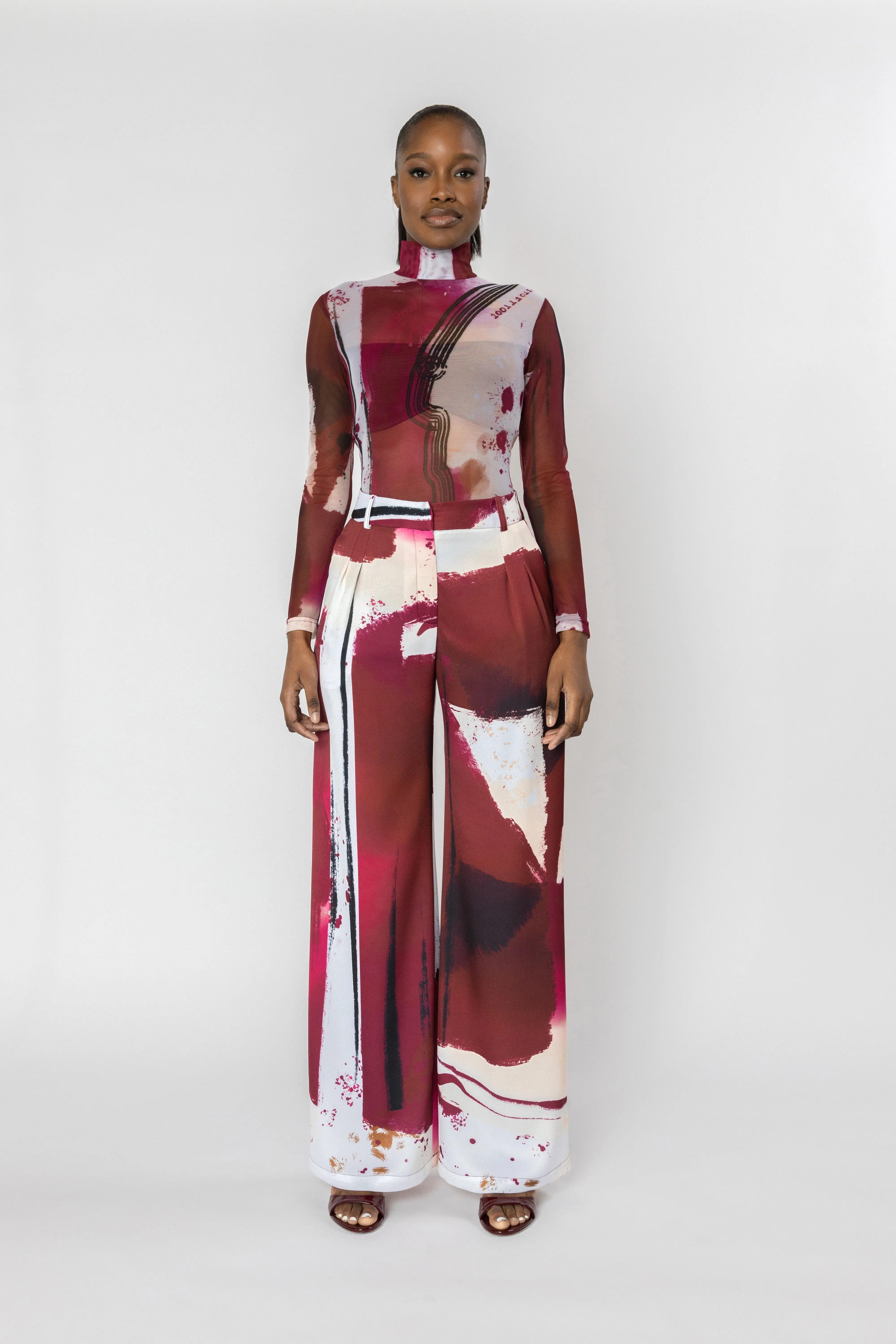 FRESCO Sheer Print Top