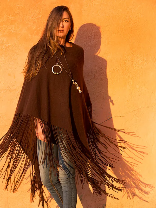 Fringe Poncho-boar