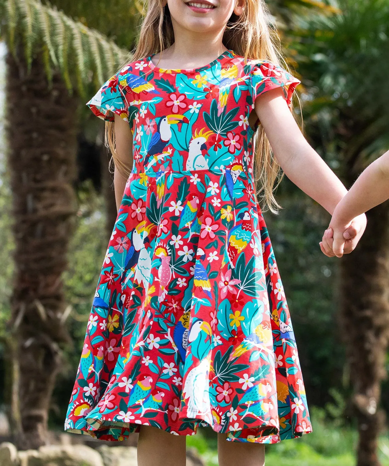 Frugi Morwenna Skater Dress - Birds Of Paradise