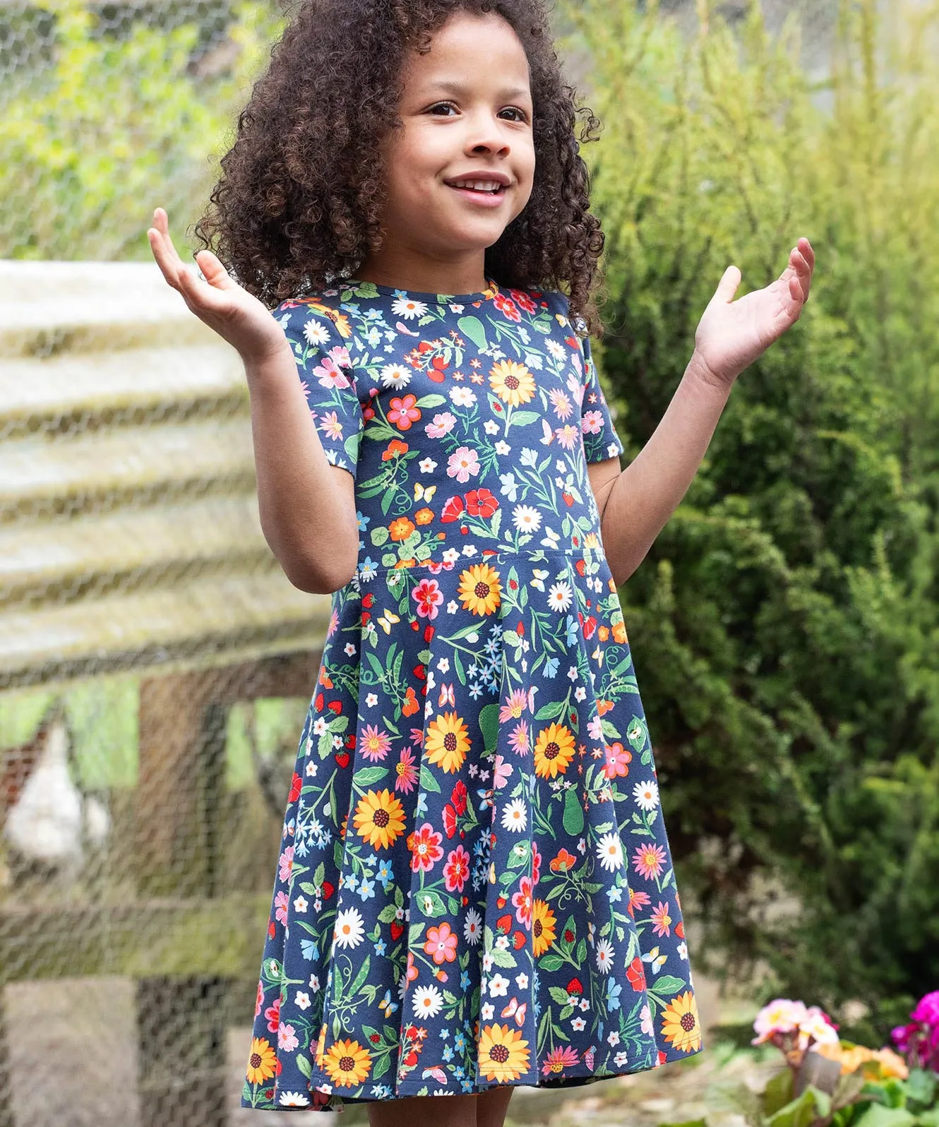 Frugi Sunshine Skater Dress - Potager Garden