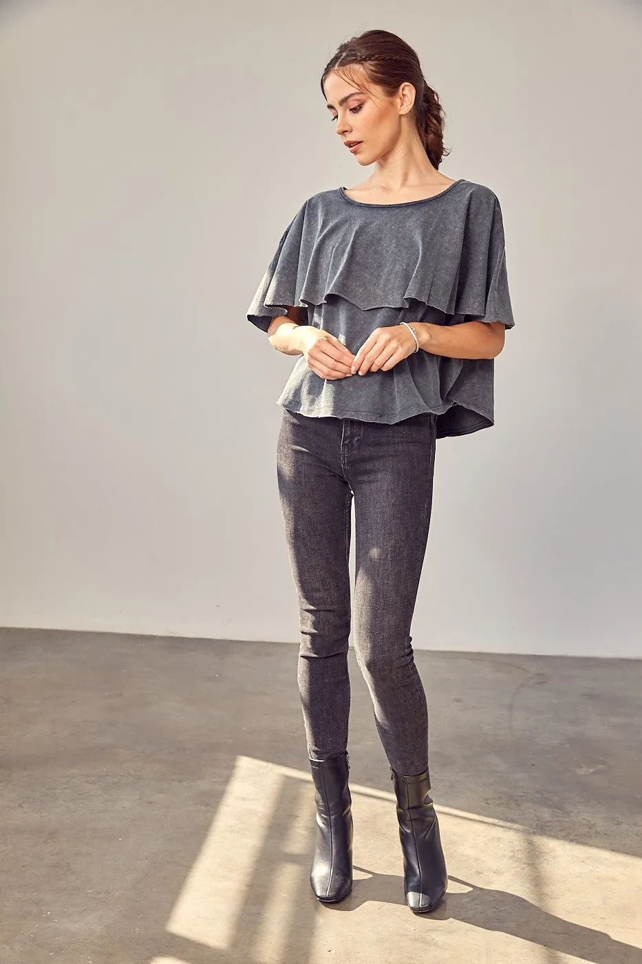 FST19791-STK FLARED LAYERED TOP 6PK UNIT PRICE: $10