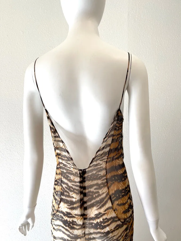 F/W 1996 DOLCE & GABBANA Tiger Slip Dress