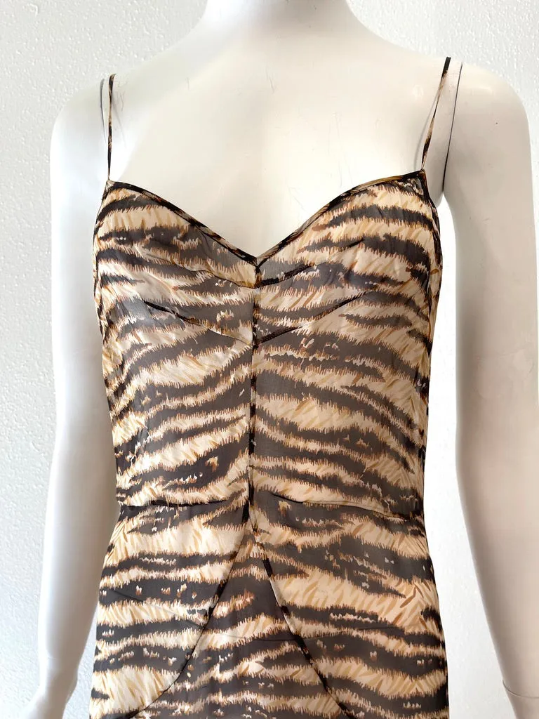 F/W 1996 DOLCE & GABBANA Tiger Slip Dress