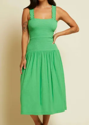 Gaby Smocked Sundress in Kelly