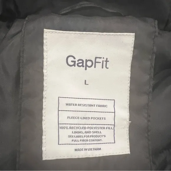 GAP Fit Recycled Fit Black Puffer Coat Women’s Sz L