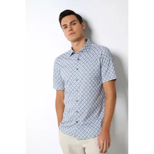 GEOMETRIC PRINT S/S SHIRT
