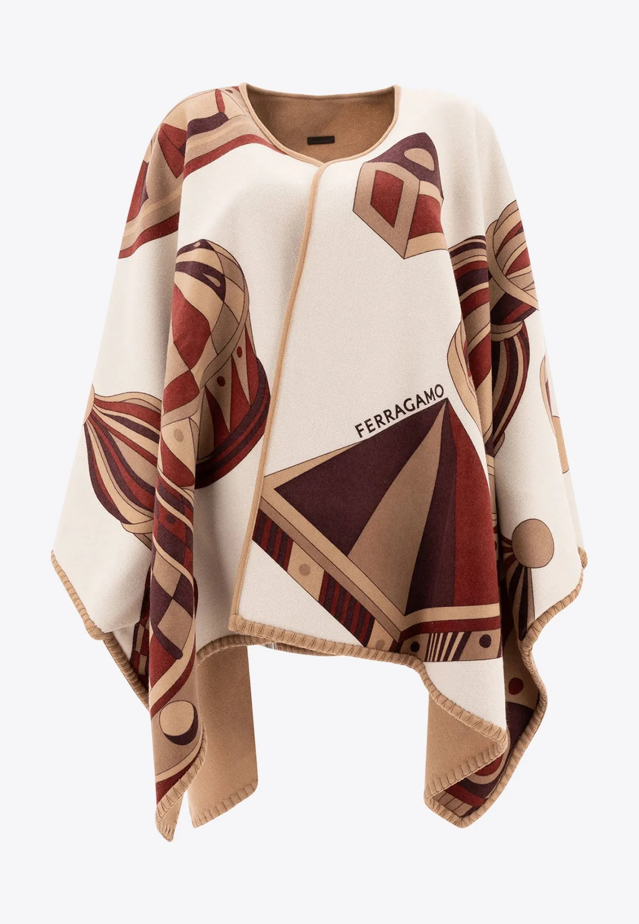 Geometrical Renaissance Print Reversible Cape