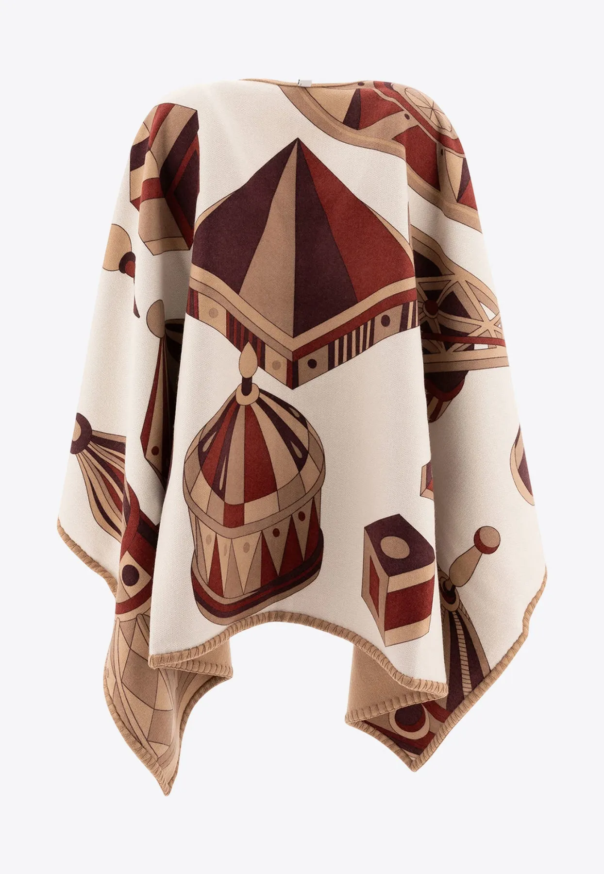 Geometrical Renaissance Print Reversible Cape
