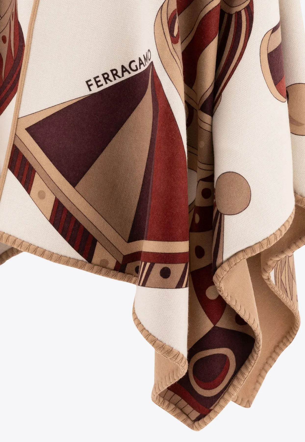 Geometrical Renaissance Print Reversible Cape
