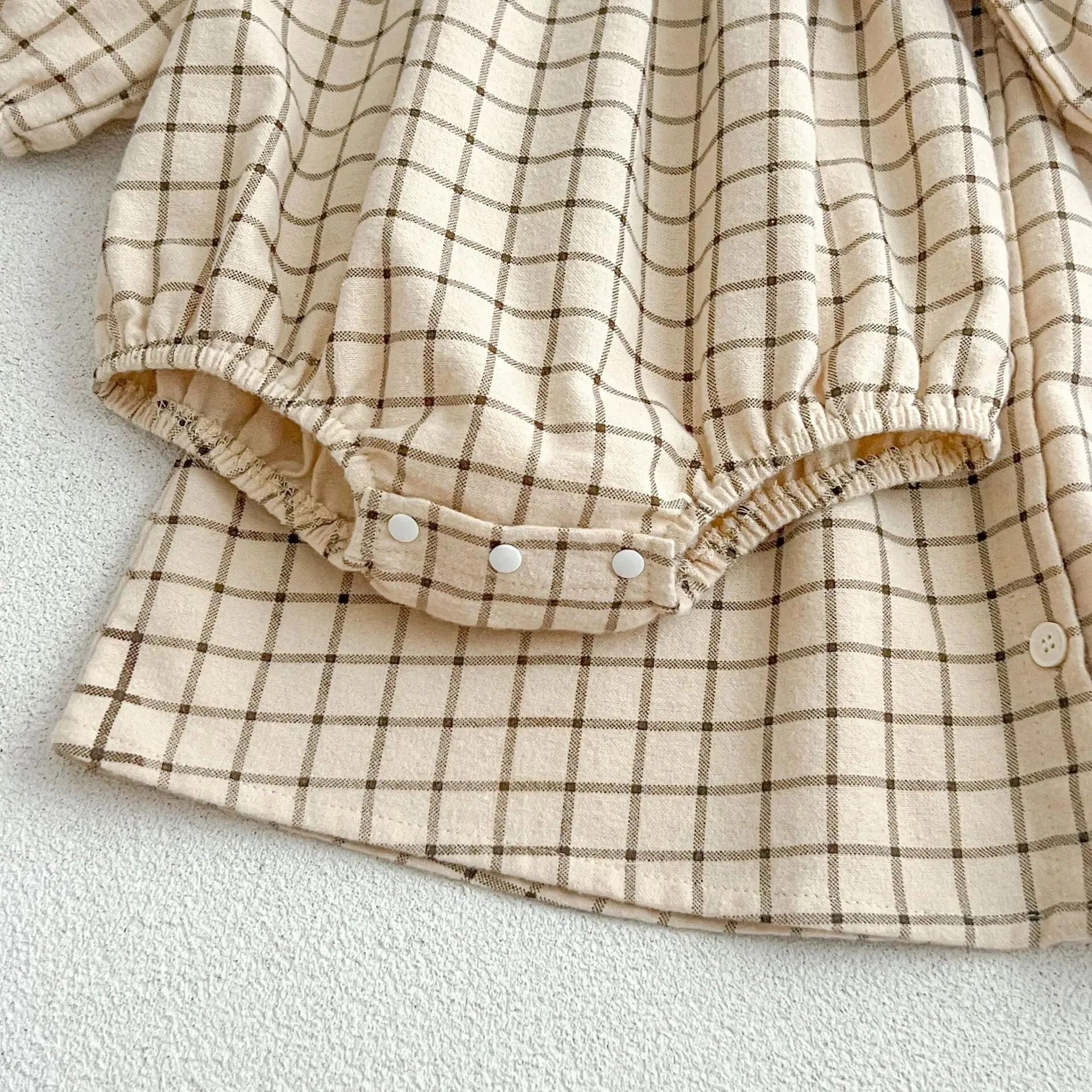 Gingham Cotton Dress With Contrasted Collar