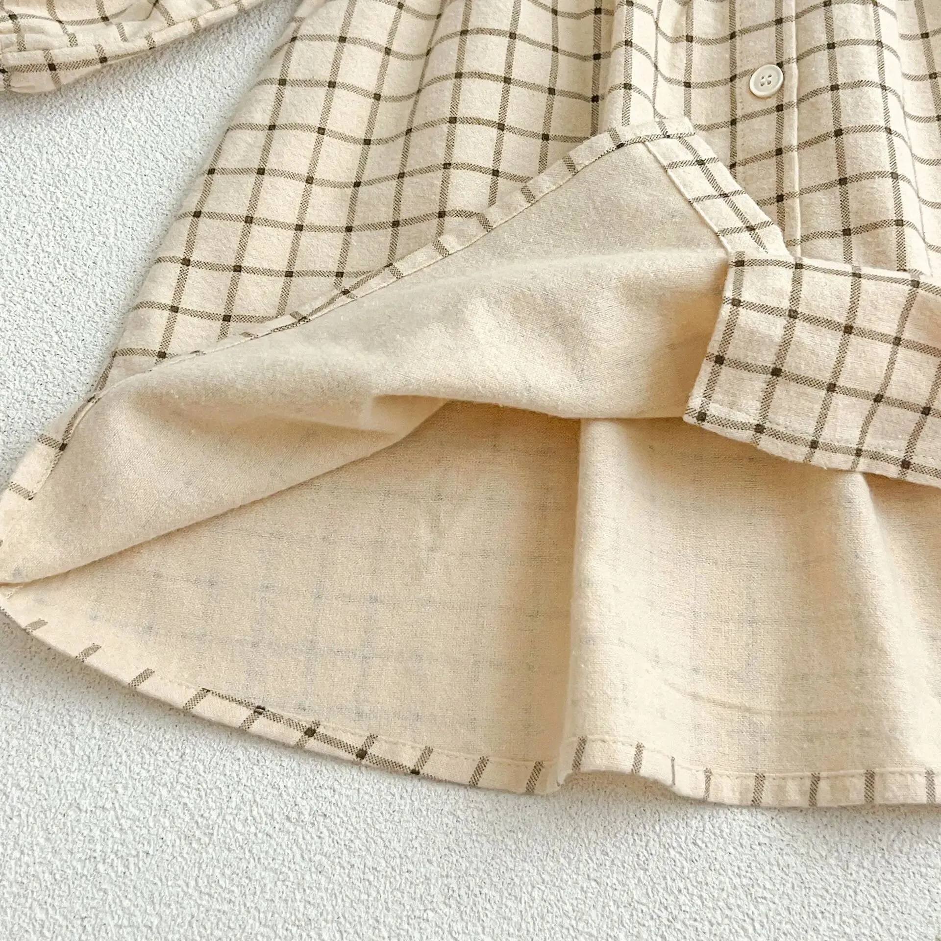 Gingham Cotton Dress With Contrasted Collar