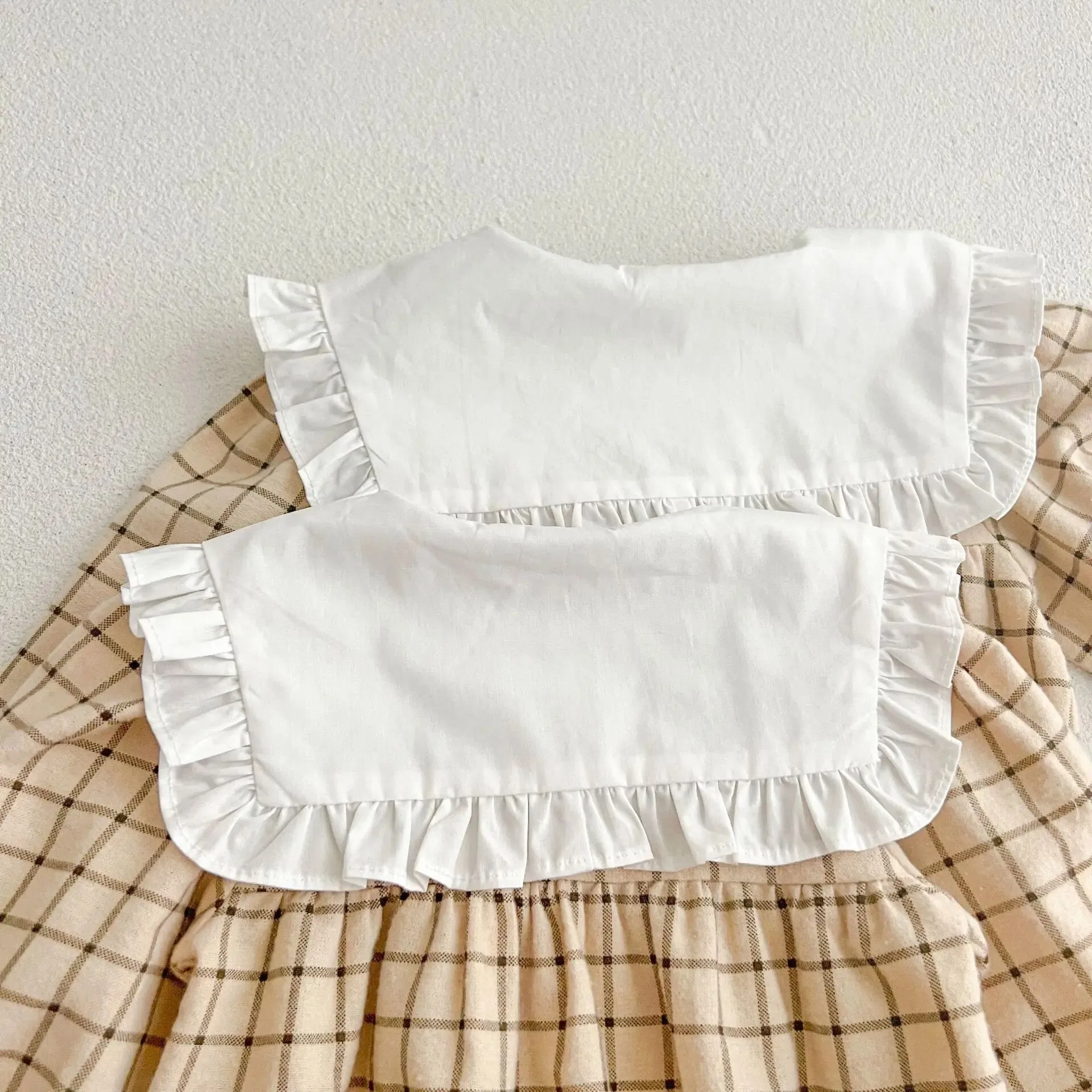 Gingham Cotton Dress With Contrasted Collar