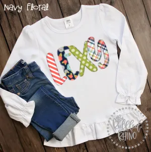 Girls Long Sleeve Ruffle Tee