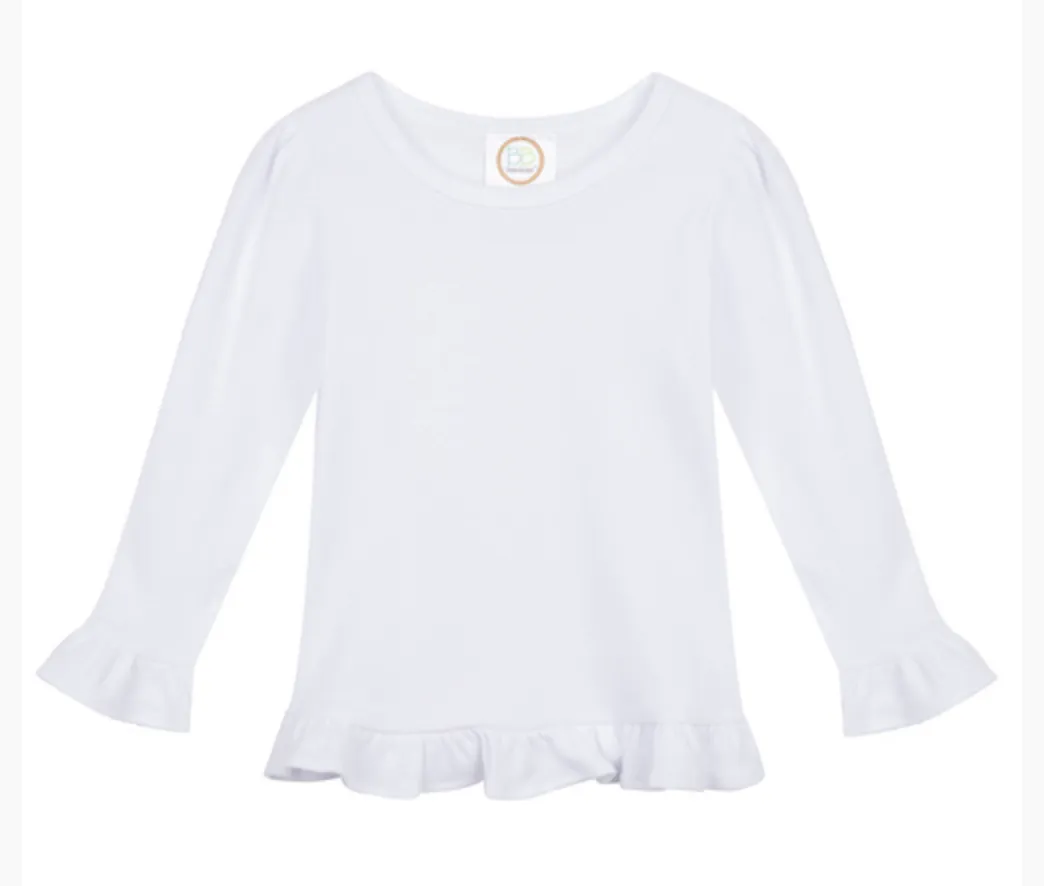 Girls Long Sleeve Ruffle Tee