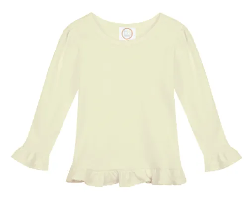 Girls Long Sleeve Ruffle Tee