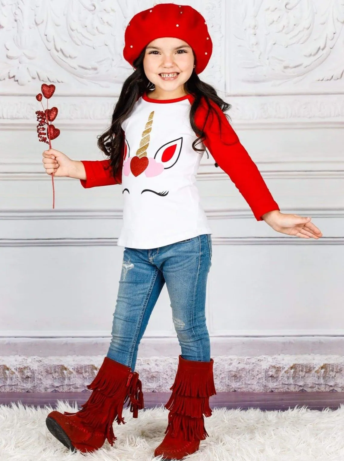 Girls Unicorn Of Love Top