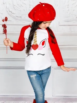 Girls Unicorn Of Love Top