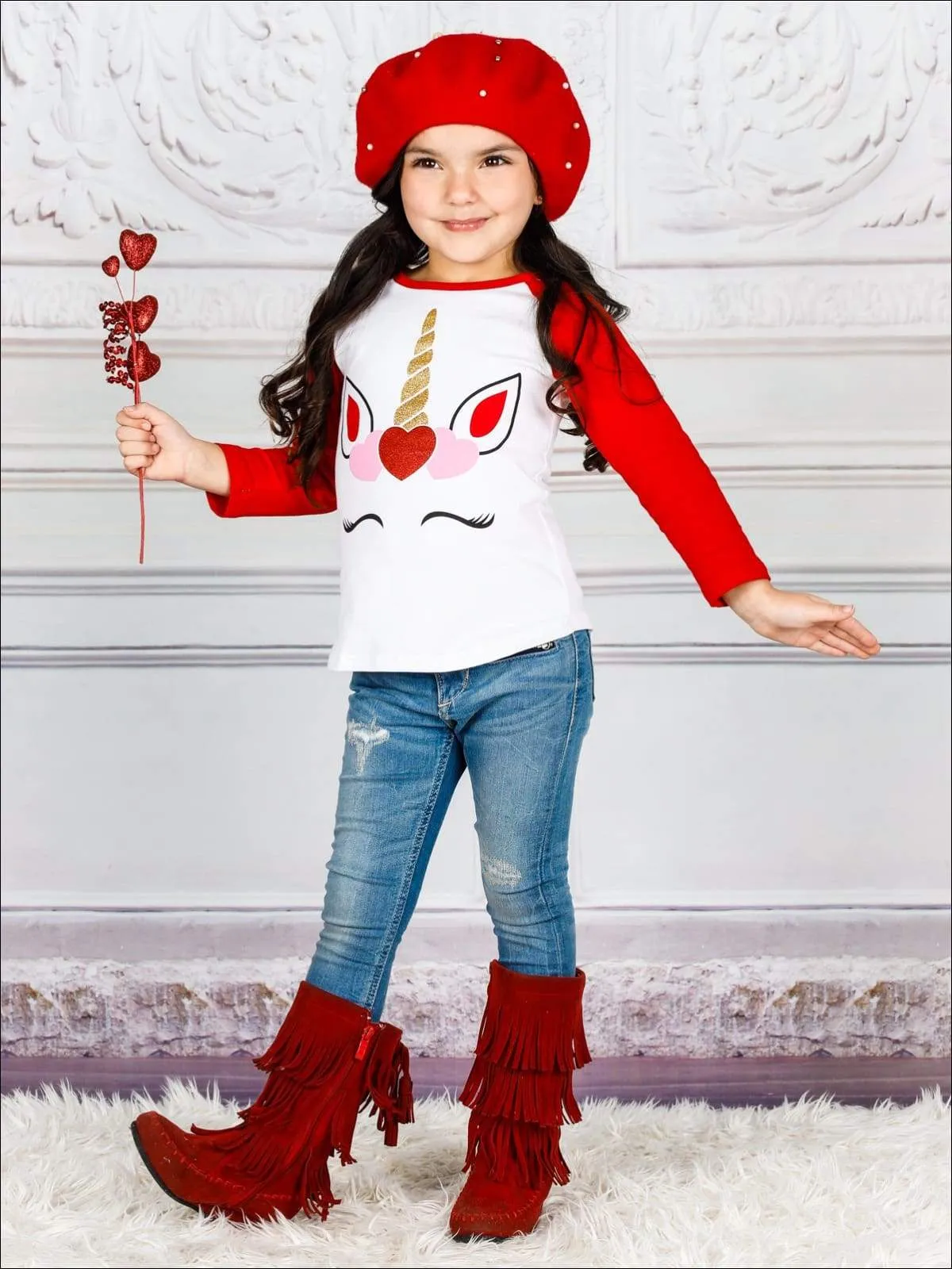 Girls Unicorn Of Love Top