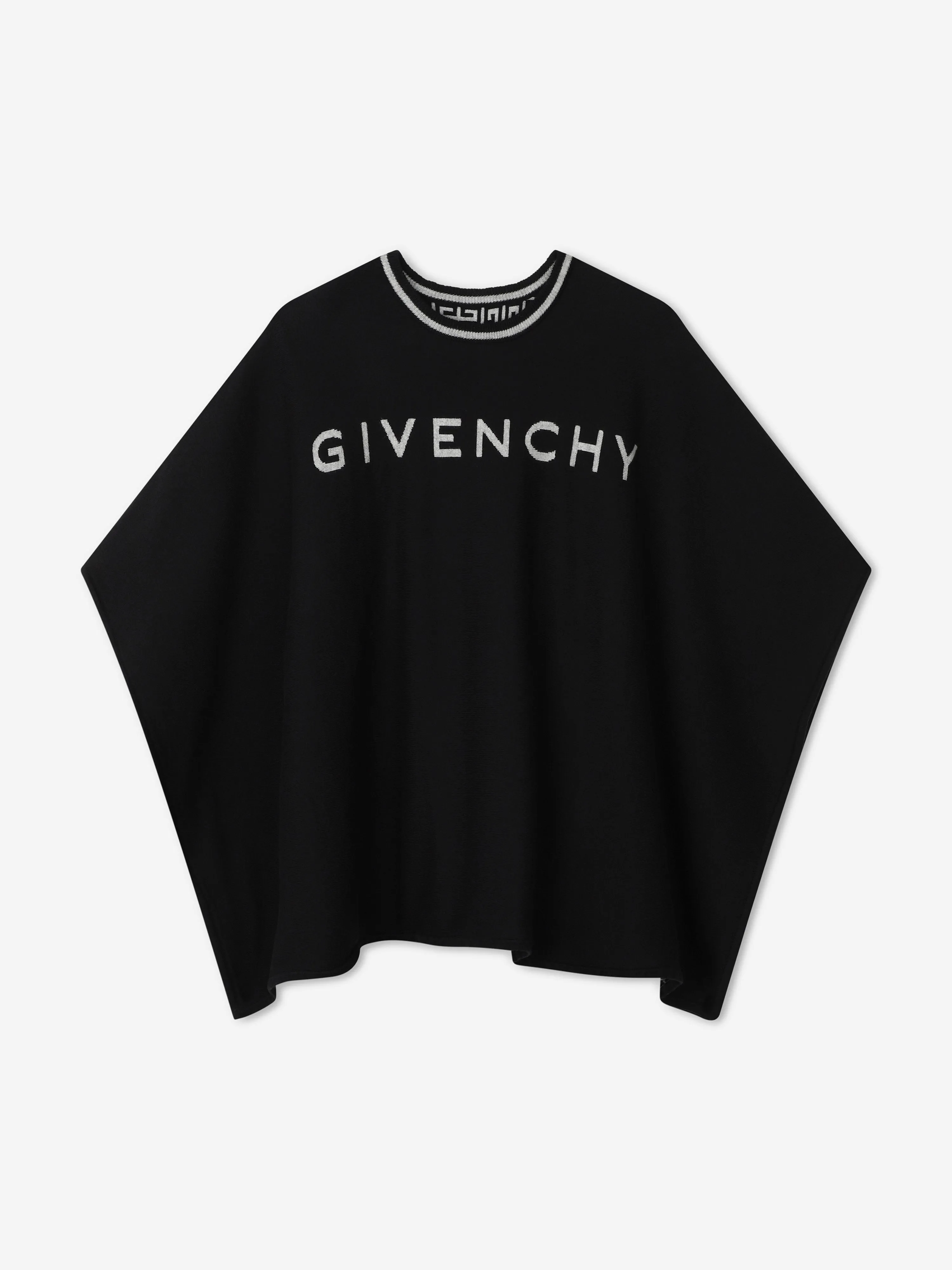 Givenchy Girls Cashmere Reversible Cape in Black