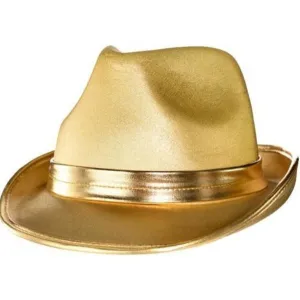 Gold Fedora Hat