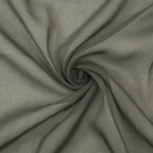 Gray Silk Chiffon Woven Fabric