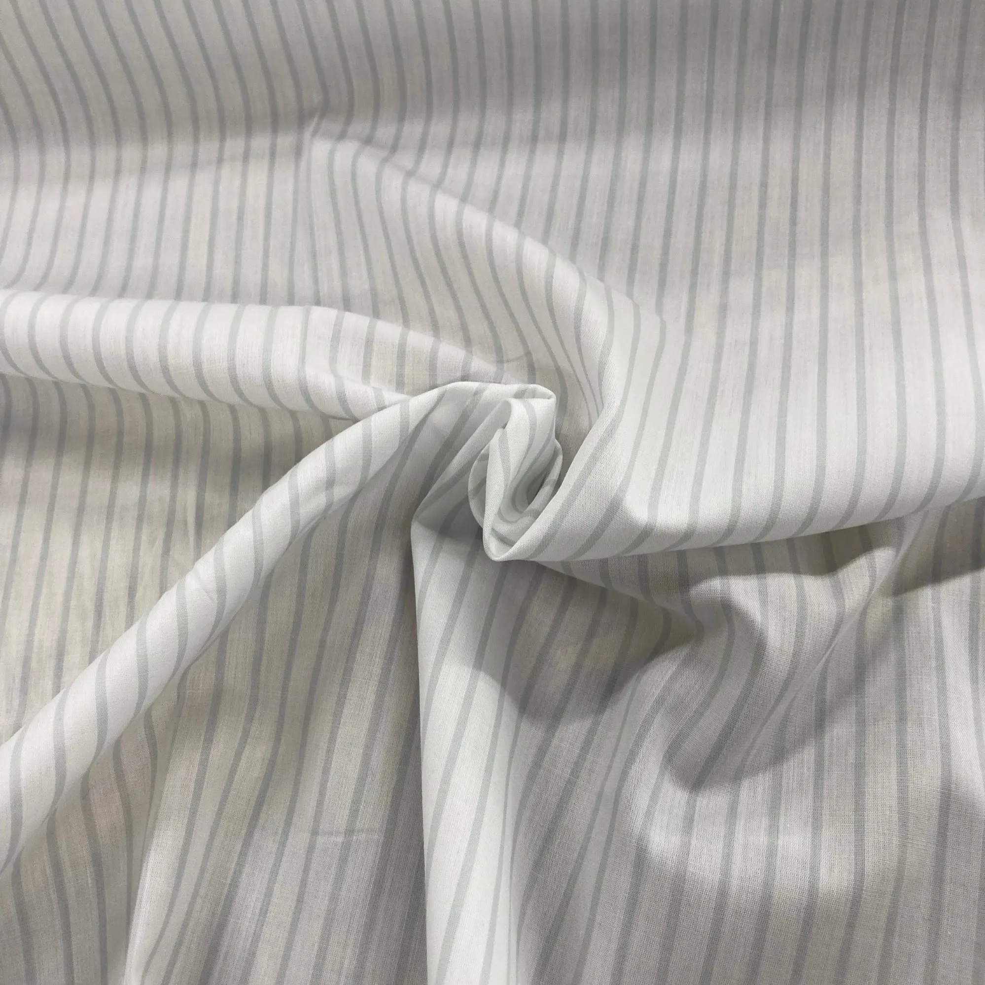 Grey/White Cotton Stripe