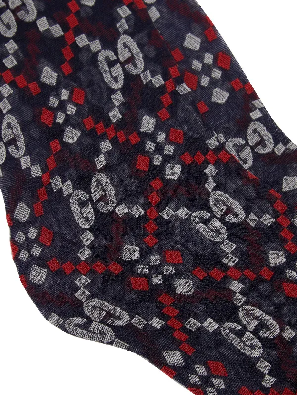 Gucci GG Jacquard Mesh Socks in Navy